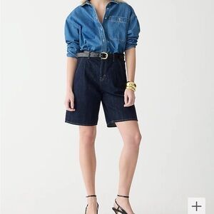 J. Crew mid length denim short Indigo wash
